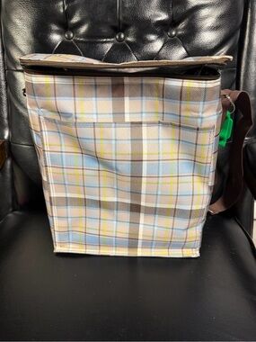 thirty-one Plaid Toiletry Bag in Blue and Brown
